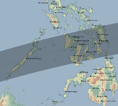 Map of the eclipse path across Philippines on 03/05/2277