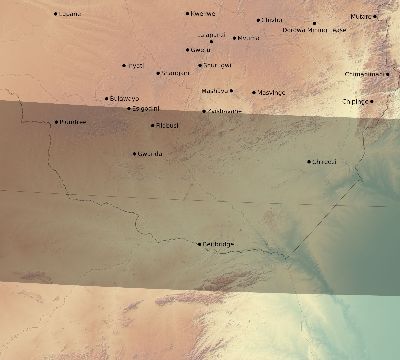 Map of the eclipse path across Zimbabwe on 03/05/2277