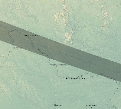 Map of the eclipse path across Peru on 08/29/2277