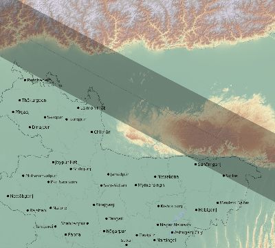 Map of the eclipse path across Bangladesh on 01/03/2280