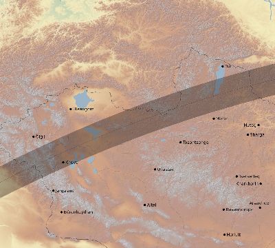 Map of the eclipse path across Mongolia on 06/17/2281