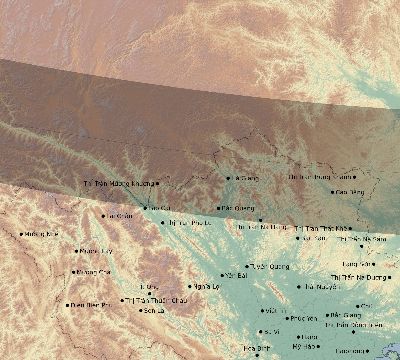 Map of the eclipse path across Vietnam on 10/21/2283