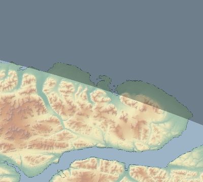 Map of the eclipse path across Greenland on 04/05/2285