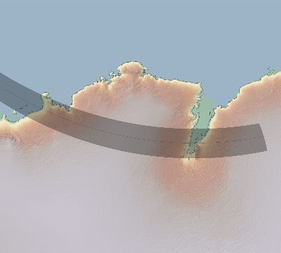 Map of the eclipse path across Antarctica on 09/29/2285