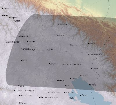 Map of the eclipse path across Peru on 09/29/2285