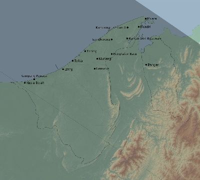 Map of the eclipse path across Brunei on 07/29/2288