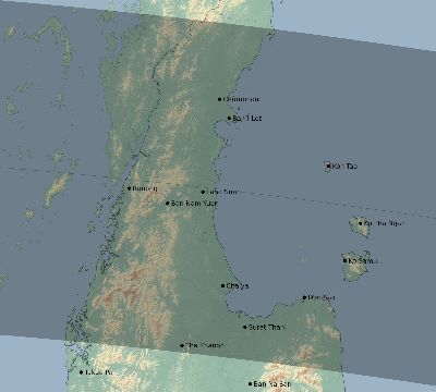 Map of the eclipse path across Thailand on 07/29/2288