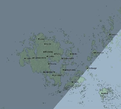 Map of the eclipse path across Åland Islands on 06/08/2290