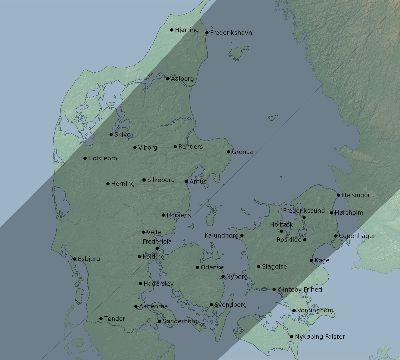 Map of the eclipse path across Denmark on 06/08/2290