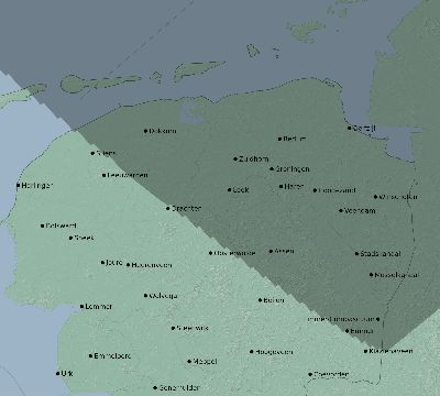 Map of the eclipse path across Netherlands on 06/08/2290