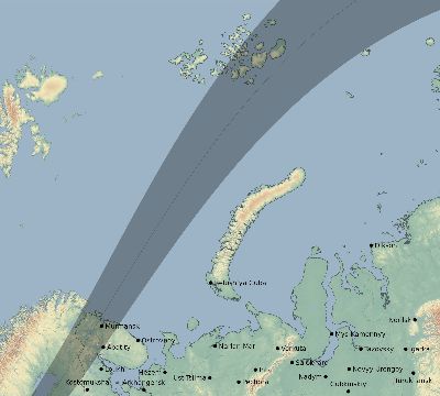 Map of the eclipse path across Russia on 06/08/2290