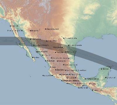 Map of the eclipse path across Mexico on 05/28/2291