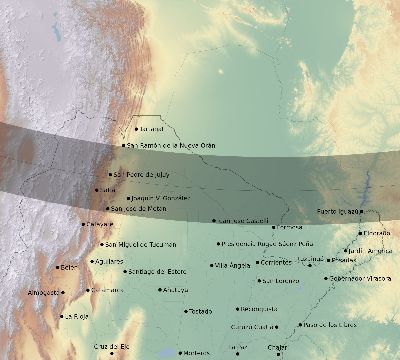 Map of the eclipse path across Argentina on 11/21/2291