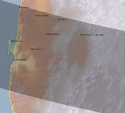 Map of the eclipse path across Chile on 11/21/2291