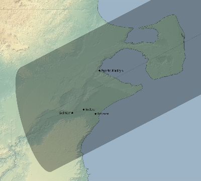 Map of the eclipse path across Argentina on 05/17/2292