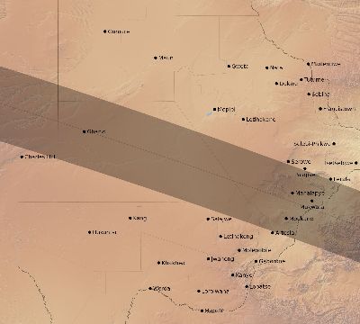 Map of the eclipse path across Botswana on 05/17/2292