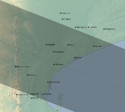 Map of the eclipse path across Mozambique on 05/17/2292