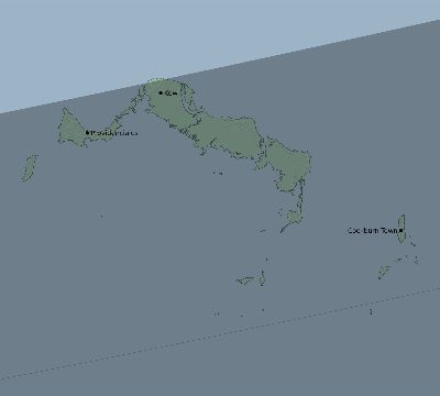 Map of the eclipse path across Turks and Caicos Islands on 11/09/2292