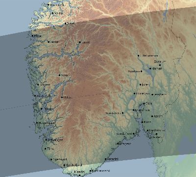 Map of the eclipse path across Norway on 03/27/2294