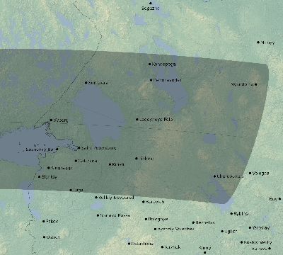 Map of the eclipse path across Russia on 03/27/2294