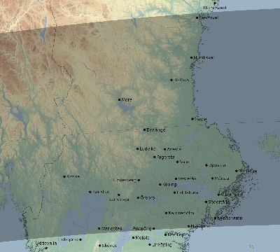 Map of the eclipse path across Sweden on 03/27/2294