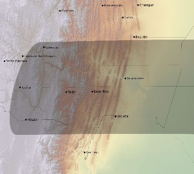 Map of the eclipse path across Bolivia on 09/20/2294