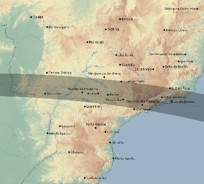 Map of the eclipse path across Brazil on 09/20/2294