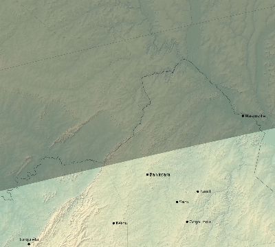 Map of the eclipse path across Benin on 03/16/2295