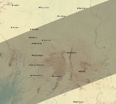 Map of the eclipse path across Guinea on 03/16/2295