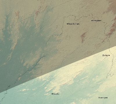 Map of the eclipse path across Liberia on 03/16/2295