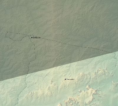 Map of the eclipse path across Togo on 03/16/2295
