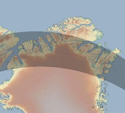 Map of the eclipse path across Greenland on 08/29/2296