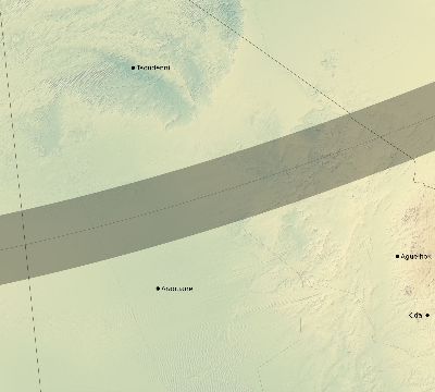 Map of the eclipse path across Mali on 01/13/2298