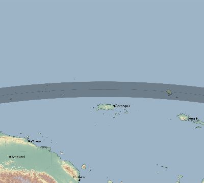 Map of the eclipse path across Papua New Guinea on 07/09/2298