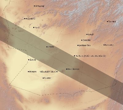 Map of the eclipse path across Afghanistan on 06/28/2299