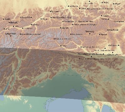 Map of the eclipse path across Austria on 06/28/2299