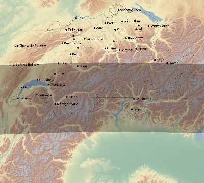 Map of the eclipse path across Switzerland on 06/28/2299