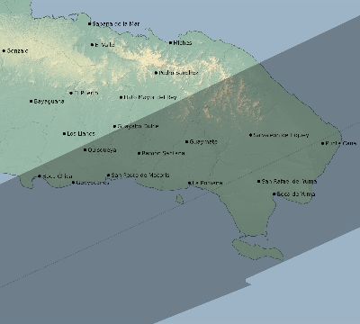Map of the eclipse path across Dominican Republic on 06/28/2299