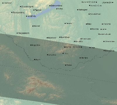 Map of the eclipse path across Hungary on 06/28/2299