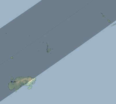 Map of the eclipse path across Solomon Islands on 04/29/2302