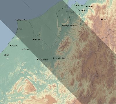 Map of the eclipse path across Malaysia on 10/22/2302