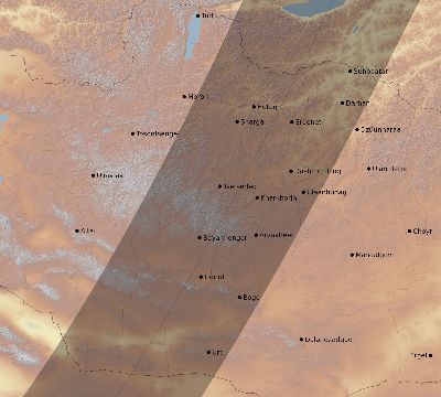 Map of the eclipse path across Mongolia on 04/18/2303