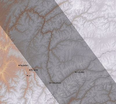 Map of the eclipse path across Afghanistan on 08/21/2305