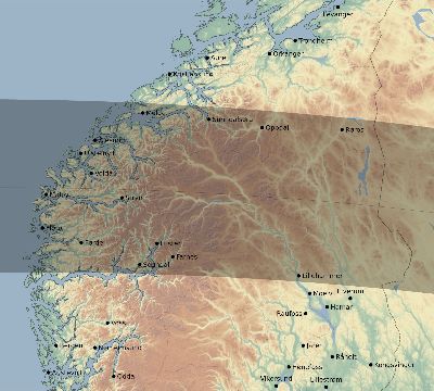 Map of the eclipse path across Norway on 08/21/2305