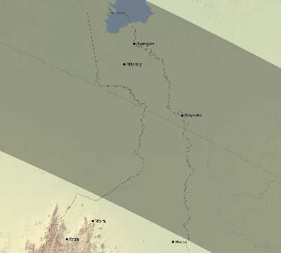 Map of the eclipse path across Cameroon on 08/10/2306