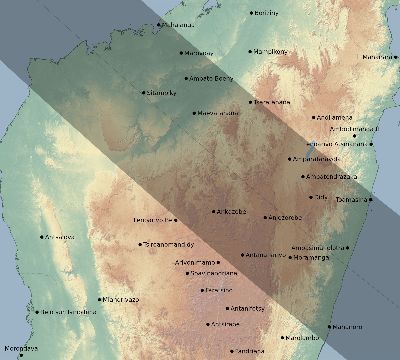 Map of the eclipse path across Madagascar on 08/10/2306