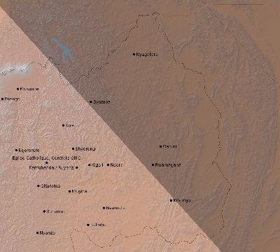 Map of the eclipse path across Rwanda on 08/10/2306