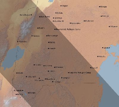 Map of the eclipse path across Uganda on 08/10/2306