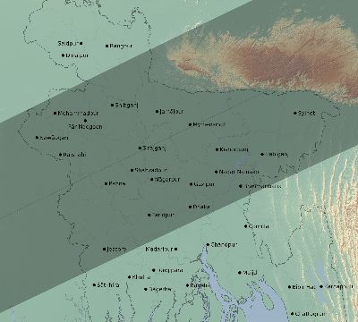 Map of the eclipse path across Bangladesh on 06/09/2309
