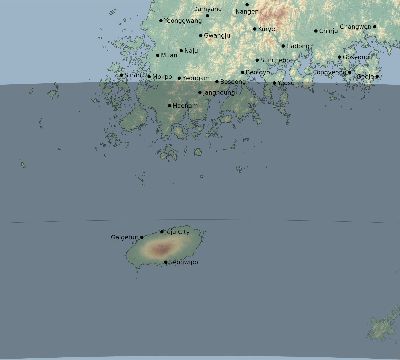 Map of the eclipse path across South Korea on 06/09/2309